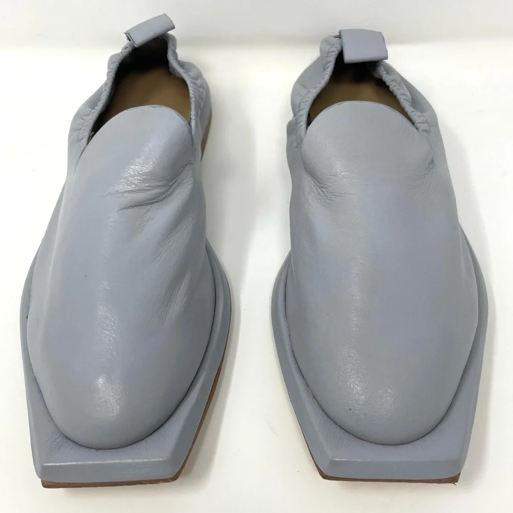 Wal & Pai Malaga Flat Modern Loafer in Concrete Nappa Size 37 New in Box
